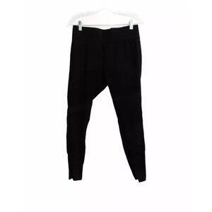 Matty M Womens Black Leggings Athletic Solid Stretch Elastic Waist Skinny Size M